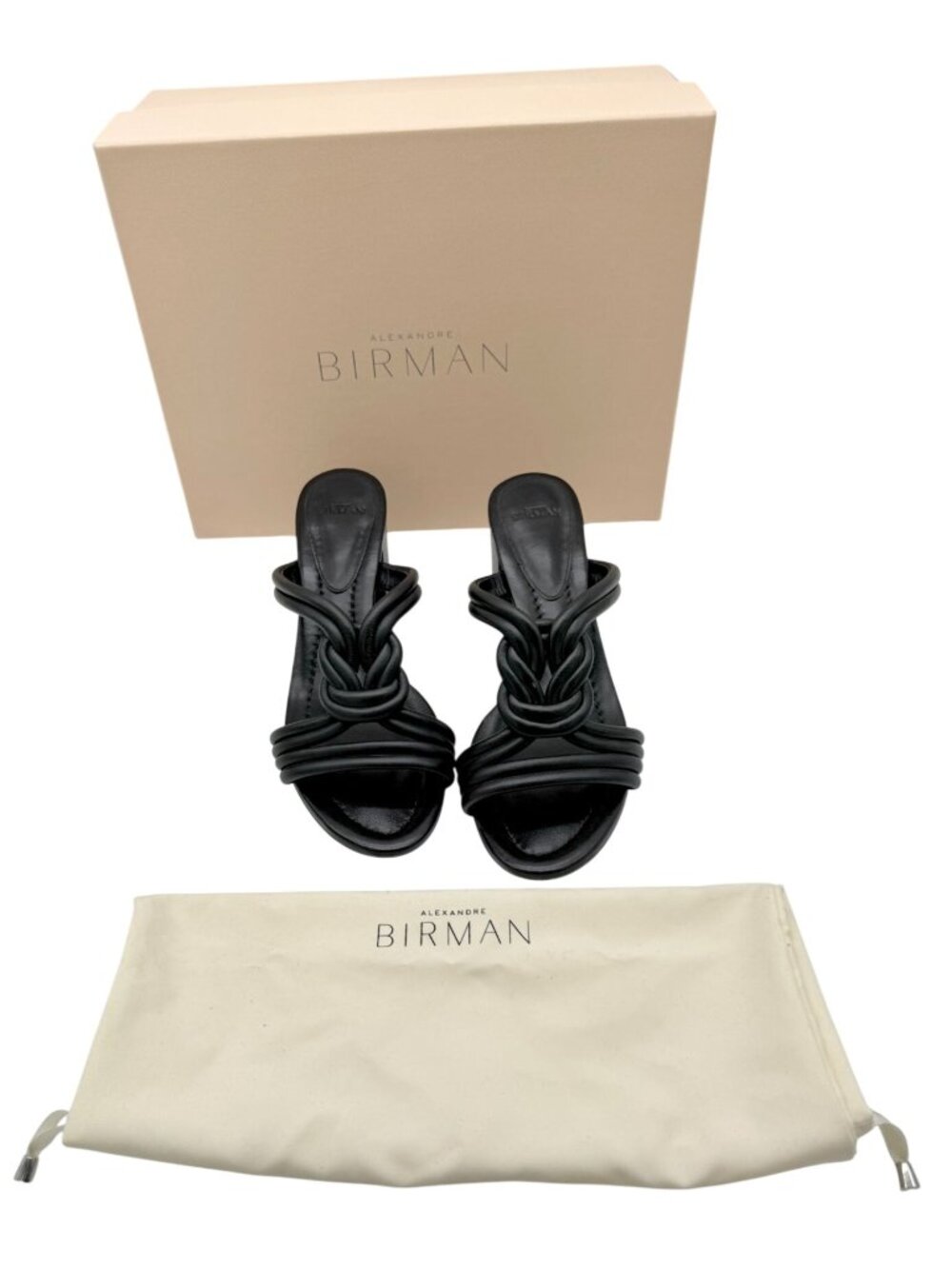 Alexandre Birman Vicky 60 Knotted Leather Mules in black - Size 8.5 - Picture 2 of 12